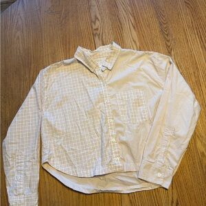 American Eagle women’s button down cropped/boxy fit shirt